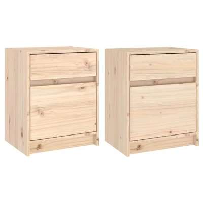 Afbeelding van vidaXL Nachtkastjes 2 st 40x31x50 cm massief grenenhout
