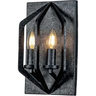 Afbeelding van Quoizel LED Wandlamp Vanguard 2X E14 Max 40W Old Black