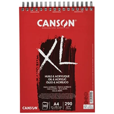 Afbeelding van CANSON XL® Huile &amp; Acrylique, olie en acrylschilderblok, DIN A4, 30 vellen, 290 g/m²
