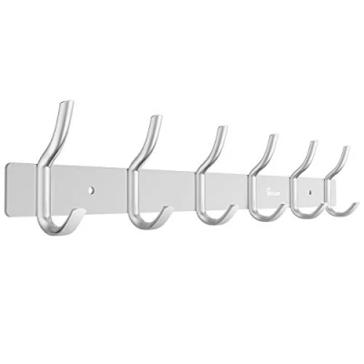 Afbeelding van Anjuer Wandmontage 42cm Kleerhanger Rack 6 Haken Aluminium Zilver voor Kithchen Badkamer