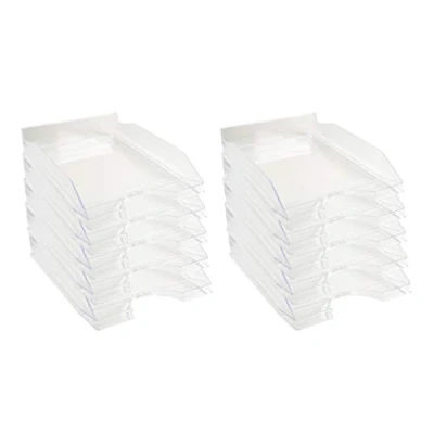 Afbeelding van Exacompta ref. 12323D Set van 10 Brievenbakken ECOTRAY Afmetingen: 34,5 x 25,5 6,5 cm voor A4+ documenten kristalkleur