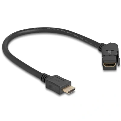 Afbeelding van Delock Keystone Modul HDMI Einbaubuchse 45 gewinkelt zu Stecker m