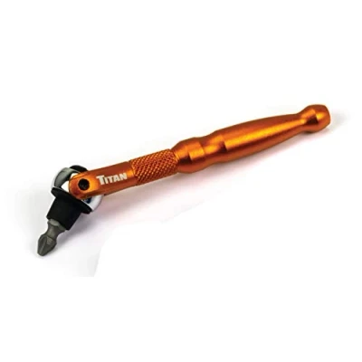 Afbeelding van Titan 11323 1/4 inch aandrijving 90 tand draaibare kop micro bit driver oranje