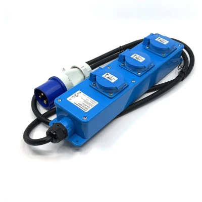 Afbeelding van CEE stekkerdoos Q link 1.5 meter (16A, 230V, 3 voudig, mannelijk, IP44)