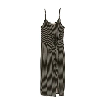 Afbeelding van TOM Tailor Denim MIDITRÄGER MIT Twistdetail Etuijurk, Dames, Maat: XS, Black beige stripe
