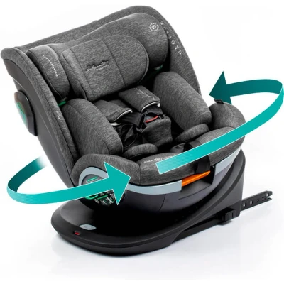 Afbeelding van Babyauto Xperta i Size Autostoel 360 met Isofix 40 Tot 150cm 0 36kg 12 jaar Kleur Grijs