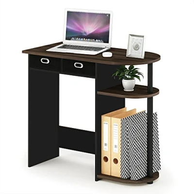 Afbeelding van Furinno Go Green Home Laptop Notebook Computer Bureau, Studiebureau, Schrijfbureau, Columbia Walnoot/Zwart/Donkerbruin