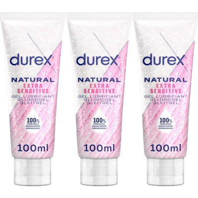 Afbeelding van Durex Glijmiddel Natural Extra Sensitive 100% natuurlijk 100ml x3