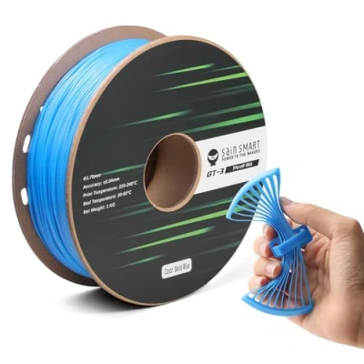 Afbeelding van SainSmart TPU filament 1,75 mm, GT 3 flexibele 3D printergloeidraad voor afdrukken met hoge snelheid van 500 mm/s, UV bestendig, blauw, 1 kg (1 kg) spoel, dimensionale nauwkeurigheid +/ 0,04 mm