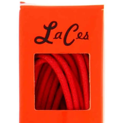 Afbeelding van Luxe dunne ronde laag geprijsde kwaliteit wax veters van LaCes de Belgique Rood 75cm
