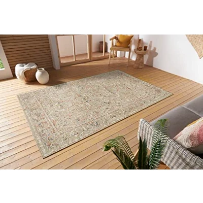 Afbeelding van Binnen en buitenkleed Sues Crème 120x170cm Creme Vintage Vloerkleed 123vloerkleed.nl is de online webshop voor vloerkleden woonaccessoires.
