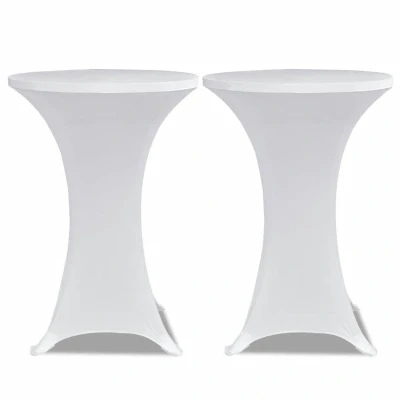 Afbeelding van VidaXL Statafelhoes Stretch Ø70cm Wit (2 stuks)
