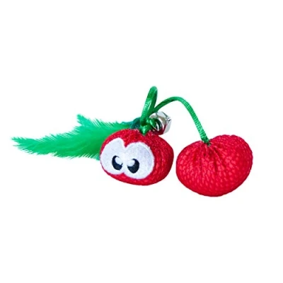 Afbeelding van Petstages Dental Cherries Gebitsverzorgend speelgoed voor katten Verbetert de mondhygiëne Bevat Catnip Kattenkruid Red