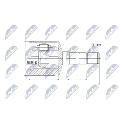 Afbeelding van Homokineet reparatie set, aandrijfas NTY NPW PL 024