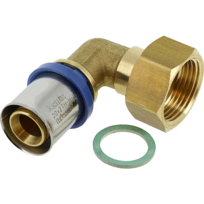 Afbeelding van BONFIX Alu pers messing 2 delige perskoppeling knie 20 x 3/4 met losse