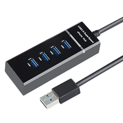 Afbeelding van SHANFEILU USB 3.0 Hub Splitter Extender 4 poorts Data 5 Gbps met 11,8&quot; verlengde kabel en LED indicator voor pc, Mac, Flash Drive, mobiele harde schijf, laptop, printer
