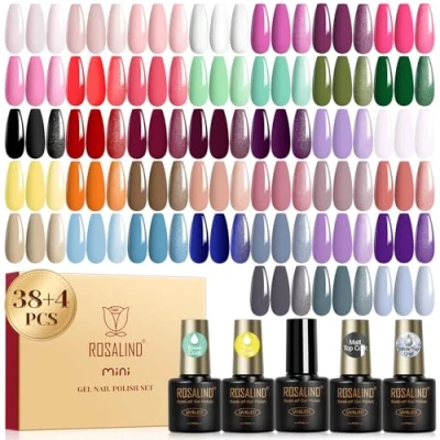 Afbeelding van ROSALIND UV Nagellack Set, 42 Stück Gel Rosa Grün Violett Blau
