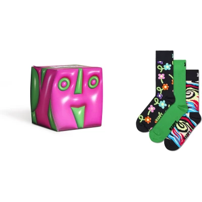 Afbeelding van Happy Socks Hyper CUBE GIFT Unisex 3 PACK Sokken multicoloured, Maat: 41 46, Multi coloured