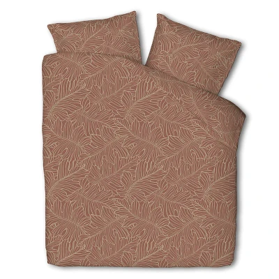 Afbeelding van Dekbedovertrek Leaf 2 persoons (200x240 cm) Katoen Patroon BruinTaupe Presence Ga naar Dekbed Discounter.nl &amp; Profiteer Nu