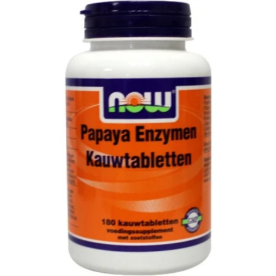 Afbeelding van Now Papaya Enzymen Kauwtabletten, 180 Kauw tabletten