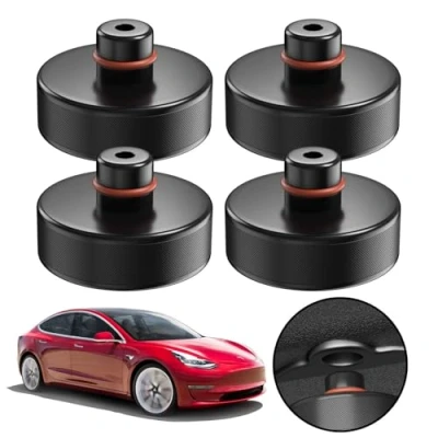 Afbeelding van Tesla Model 3 Autokrik, 4 stuks, voor garagekrik en universele rubberen pad personenauto&#039;s, SUV&#039;s, robuust praktisch autotuning, ter bescherming van de krik vrachtwagen tegen krassen