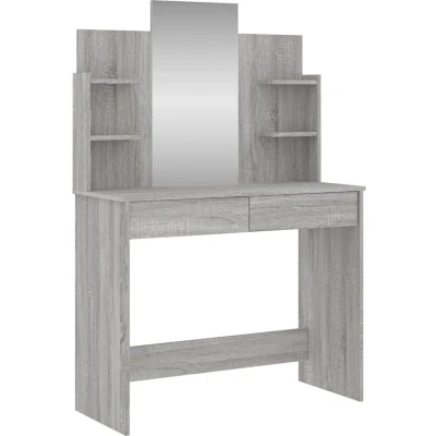 Afbeelding van Kaptafel Met Spiegel 96X39X142 Cm sonoma Eikenkleurig Grijs