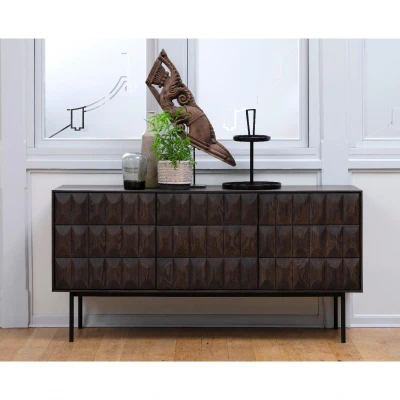 Afbeelding van Nordic Home Magnus eiken dressoir 160 cm espresso Hout