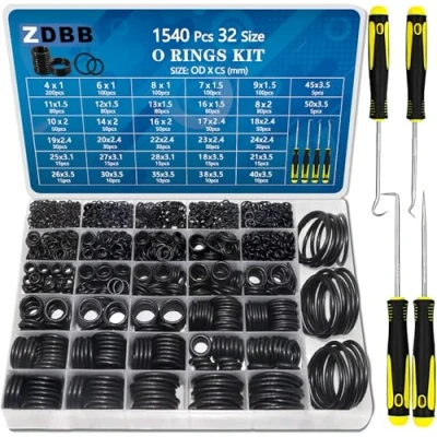 Afbeelding van ZDBB 32 Maat 1540 stuks O ringen Assortimentsset Metrisch Nitrilrubber ring set met 4 Pick voor Automotive kraan hogedrukreiniger sanitair lucht of gas reparatie OD 4mm 50mm