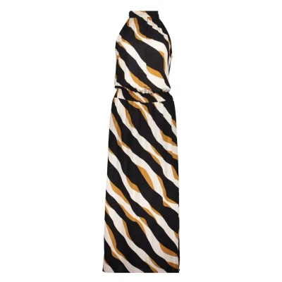Afbeelding van Geisha Jurk Allover Print Halter Zwart dessin XL