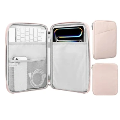 Afbeelding van MoKo Tablethoes van 9 11 inch, geschikt voor iPad Air 5 10,9&quot; 2022, Pro M2 2022 2018, 10th 10.9 4 10.9, Tab S8/A7, beschermende draagtas met zak, roze