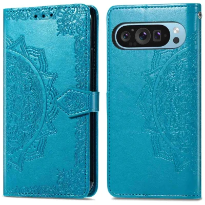 Afbeelding van Google Pixel 9 Hoesje Kunstleder iMoshion Bookcase Turquoise Telefoonhoesje