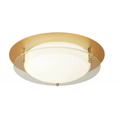 Afbeelding van Searchlight Lighting Geïntegreerde LED 1 Light Semi Flush Gold, Wit IP44