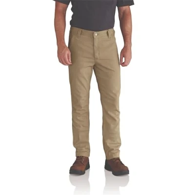 Afbeelding van Carhartt Heren Rugged Flex Slim Fit Canvas 5 Pocket Tapered Werkbroek, Donkere Kaki, 38W / 30L