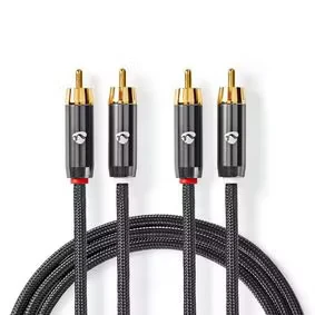 Afbeelding van Tulp kabel Nedis 1 meter (Stereo, 100% koper, Verguld)
