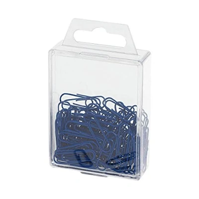 Afbeelding van Wedo 901244203 paperclips (metaal, 27 mm, met kunststof coating) 100 stuks, blauw