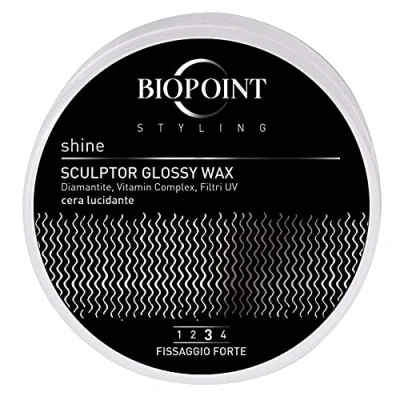 Afbeelding van Biopoint Styling Sculptor Glossy Wax, haarwax met sterke fixatie, zonder resten, hydraterend en bleken, definieert vormt het haar, 100 ml