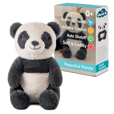 Afbeelding van Cloud b Kalmerende klankmachine, knuffelzacht pluche dier, 4 geluiden en slaapliedjes, automatische uitschakeling, pandabeer
