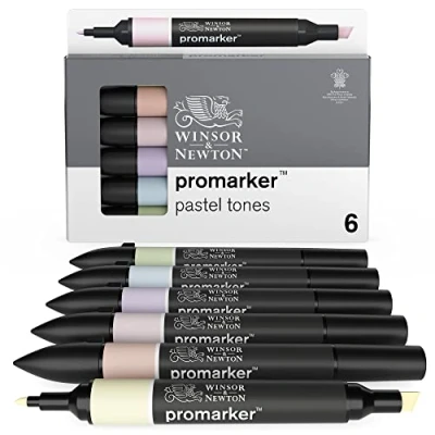 Afbeelding van Winsor &amp; Newton promarker™ Pastel tones 6 set