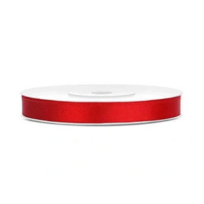 Afbeelding van Satijnlint Polyester Strik En Geschenkverpakking 6/12/25/38/50/100mm x 25m (Maat 6mm Kleur Rood)