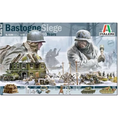 Afbeelding van 1:72 Italeri 6186 Bastogne Siege 80 Jaar Diorama Battle Set Plastic Modelbouwpakket