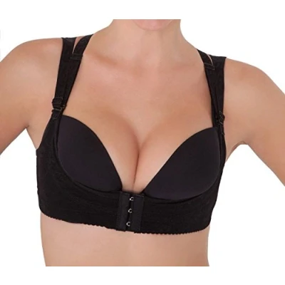Afbeelding van Boolavard Oktoberfest Dirndl push up beha bustelift zwart/huidskleur maat S XXL., zwart, L