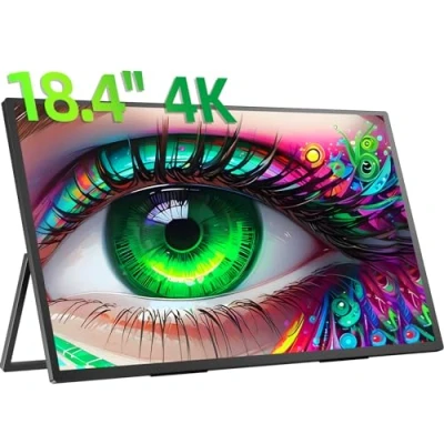 Afbeelding van Draagbare Monitor 4K 18 Inch UPERFECT Mobiel Display met UHD 3840 * 2160 IPS Scherm Geïntegreerde Standaard USB C Mini HDMI voor Laptop PC Xbo PS5, Metalen Behuizing, VESA monteerbaar