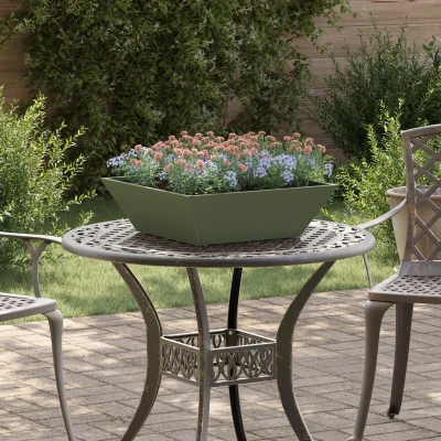 Afbeelding van vidaXL Metalen Plantenbak Olijfgroen Metaal 50 x 15 cm