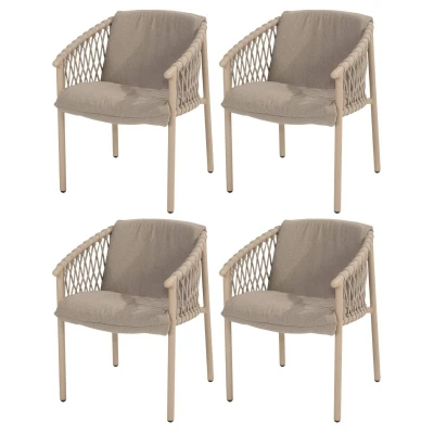 Afbeelding van Allora dining tuinstoel latte 4 Seasons Outdoor set van