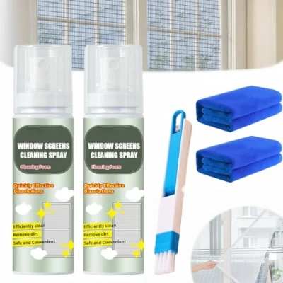 Afbeelding van No Disassembly Window Screen Foam Cleaner, Dust Removal Mesh Door Cleaning Spray, Cleaner for House Windows (2Pcs)