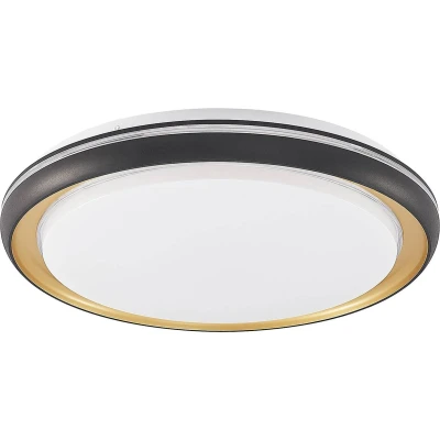 Afbeelding van Lindby LED plafondlamp met dimmer CCT 1licht ijzer, kunststof H: 9.5 cm wit, blauw Inclusief lichtbron