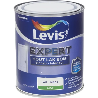 Afbeelding van Levis Expert Lak Binnen Mat Wit 0.75L