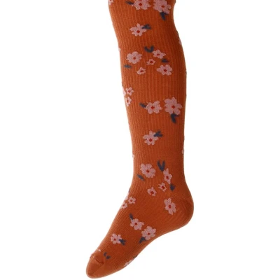 Afbeelding van Maillot Ewers Oranjebruin/Toffee met Bloemetjes 170/176