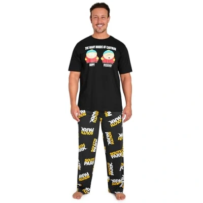 Afbeelding van South Park Pyjama voor heren, zachte ademende loungewear grappige cadeaus hem, Zwart/Geel, XL