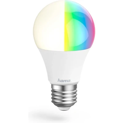 Afbeelding van Hama Wi Fi Smart LED Lamp E27 10W RGBW Dimbare gloeilamp peer 806lm 2700K / 6500K Kleurtemperatuur Solution App en Spraakbesturing Compatibel met Apple Home, Alexa, Google Assistent Wit